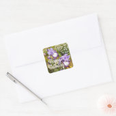 Sticker Carré Iris Iris Lavande Florale Fleur Violet (Enveloppe)