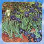 Sticker Carré Irises de Vincent van Gogh, Jardin Vintage<br><div class="desc">Irises (1889) de Vincent van Gogh est une peinture vintage à fleurs de paysage de post impressionnisme d'art, représentant un jardin aux iris à barbe violet poussant par des pavots orange. Une seule fleur d'iris blanc fleurit au bord. À propos de l'artiste : Vincent Willem van Gogh (1853-1890) fut l'un...</div>