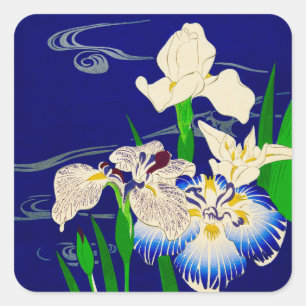 Sticker Carré Irises japonaises