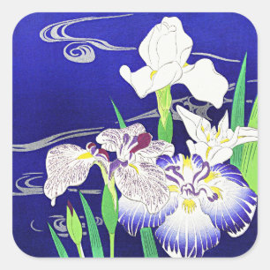 Sticker Carré Irises, tableau de Kogyo Tsukioka
