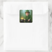Sticker Carré Irish Leprechaun with a Pot of Gold (Sac)