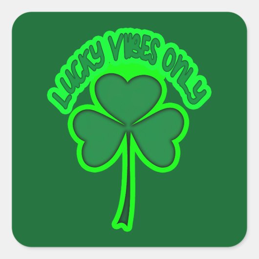 Sticker Carré Irish Vibes St Patrick’s Day Shirt – Autocolante (Devant)
