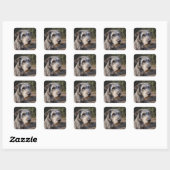 Sticker Carré Irish Wolfhound Je Ne Suis Pas Amusé, (Feuille)