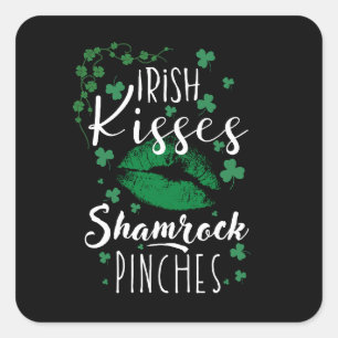 Sticker Carré Irlandais baisers pince shamrock