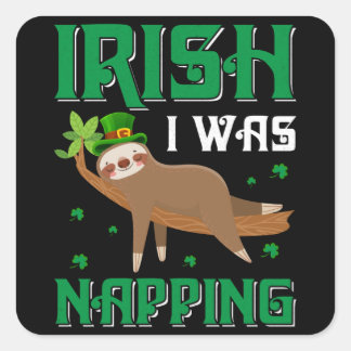Sticker Carré Irlandais je n'ai pas de Jour de la Saint Patrick 