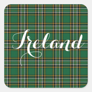 Sticker Carré Irlandais Tartan Plaid Personnalisé
