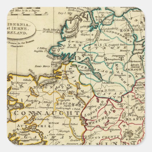 Sticker Carré Irlande avec limites définies (Devant)