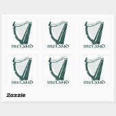 Sticker Carré Irlande Harp Design, Irish Harp (Feuille)