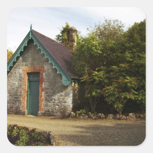 Sticker Carré Irlande, jardin clos du château de Dromoland (Devant)