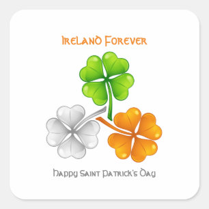 Sticker Carré Irlande Un Shamrock toujours chanceux