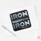 Sticker Carré Iron Sharpens Fer - Christian Men & Women Proverbe (Enveloppe)
