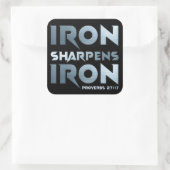 Sticker Carré Iron Sharpens Fer - Christian Men & Women Proverbe (Sac)