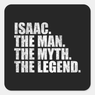 Sticker Carré Isaac nom, Isaac L'Homme Le Mythe La Légende