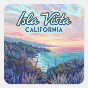 Sticker Carré Isla Vista Californie Père Noël Barbara Goleta Col