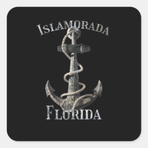 Sticker Carré Islamorada Florida Keys vacances Ancre nautique