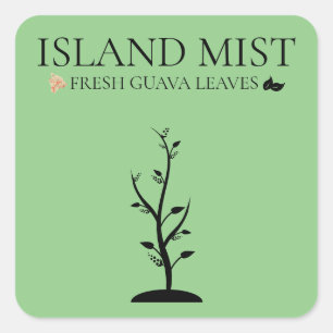 STICKER CARRÉ ISLAND MIST GUAVA FRAIS FEUILLES