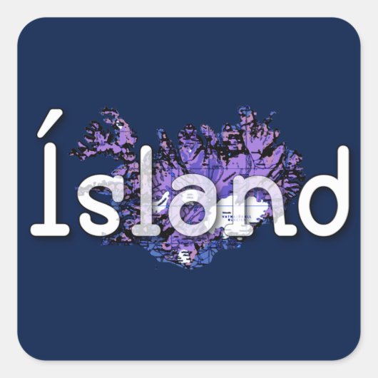 Sticker Carré Islande (Devant)