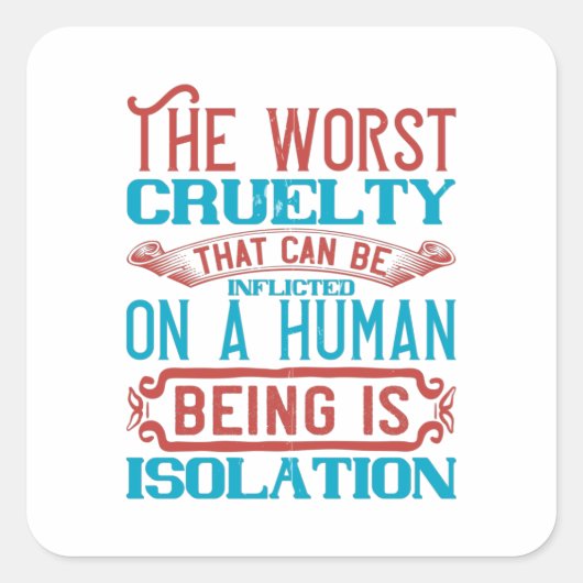 Sticker Carré Isolement de quarantaine Conscience de la couronne (Devant)