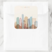 Sticker Carré Istanbul, Turquie | Ville Skyline (Sac)