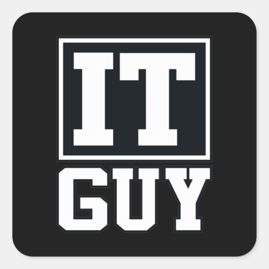 Sticker Carré IT Guy Computer Tech Software Geek (Devant)