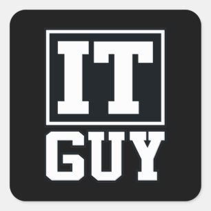 Sticker Carré IT Guy Computer Tech Software Geek