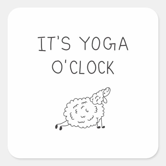 Sticker Carré It’s Yoga O’Clock Sheep (Devant)