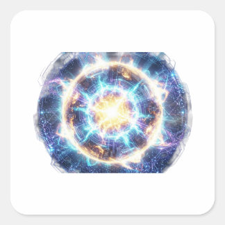 Sticker Carré Italian Brainrot Cyberpunk Shark Chaos Design