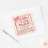 Sticker Carré Italian Theme Baby Shower Red Bow (Enveloppe)