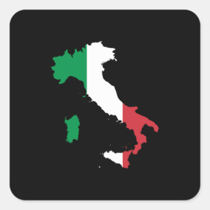 Sticker Carré Italie en couleurs italiennes