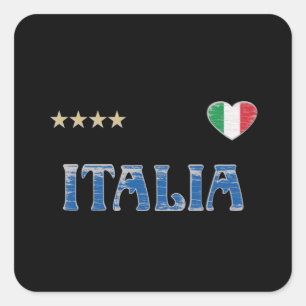 Sticker Carré Italie Football Fan Shirt Drapeau