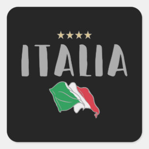 Sticker Carré Italie Football Fan Shirt Drapeau