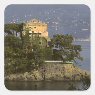 Sticker Carré Italie, Portofino. vie pittoresque sur