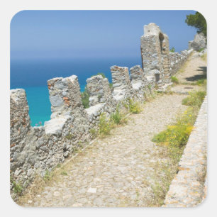 Sticker Carré Italie, Sicile, Cefalu, Promenade le long de la fa