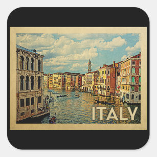 Sticker Carré Italie Vintage voyage de Venise