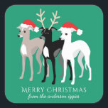 Sticker Carré Italien Greyhound Christmas Iggy<br><div class="desc">Lorsque le cadeau est de toute la famille,  y compris votre Greyhounds italien,  le étiquette simplement avec cet élégant autocollant. Idéal pour emballer les gâteaux et les biscuits de Noël.</div>
