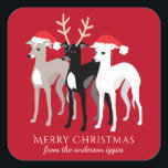 Sticker Carré Italien Greyhound Christmas Iggy<br><div class="desc">Lorsque le cadeau est de toute la famille,  y compris votre Greyhounds italien,  le étiquette simplement avec cet élégant autocollant. Idéal pour emballer les gâteaux et les biscuits de Noël.</div>