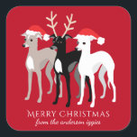 Sticker Carré Italien Greyhound Christmas Iggy<br><div class="desc">Lorsque le cadeau est de toute la famille,  y compris votre Greyhounds italien,  le étiquette simplement avec cet élégant autocollant. Idéal pour emballer les gâteaux et les biscuits de Noël.</div>