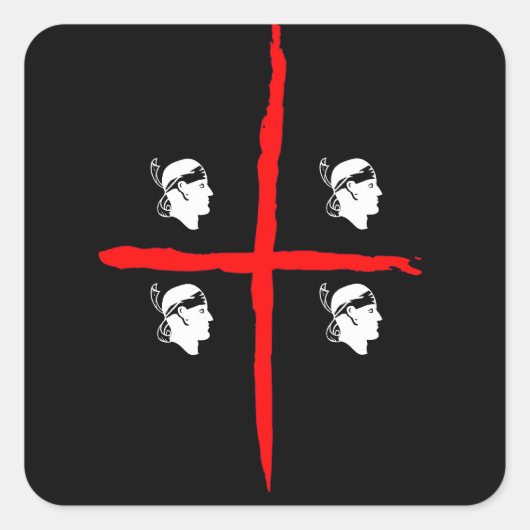 Sticker Carré IV - Sardegna 4 Mori Black (Devant)