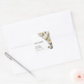Sticker Carré Ivory 3D Roses Wedding Welcome (Enveloppe)