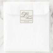 Sticker Carré Ivory Coffee Modern "Love and Thanks" (Sac)