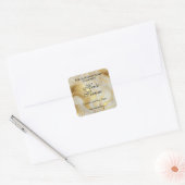 Sticker Carré Ivory marble & gold glitter dropper bottle label (Enveloppe)