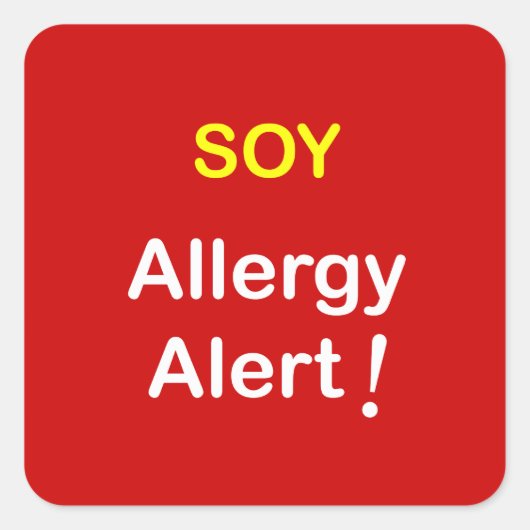 Sticker Carré j4 - Alerte allergique - SOY. (Devant)