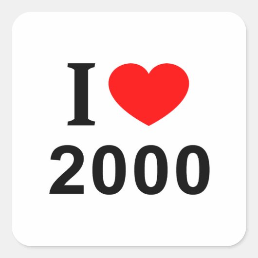 STICKER CARRÉ J'❤️ 2000 J'AIME 2000 J'AIME 2000 (Devant)