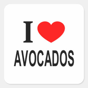 STICKER CARRÉ J'❤️ AVOCADOS J'AIME AVOCADOS I COEUR AVOCADOS