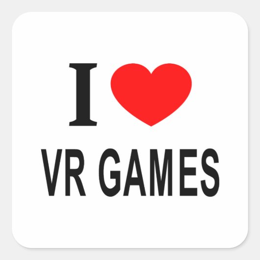 STICKER CARRÉ J'❤️ JEUX VR J'AIME JEUX VR J'AIME JEUX VR COEUR J (Devant)
