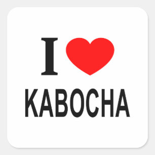STICKER CARRÉ J'❤️ KABOCHA J'AIME KABOCHA JE ❤️ KABOCHA