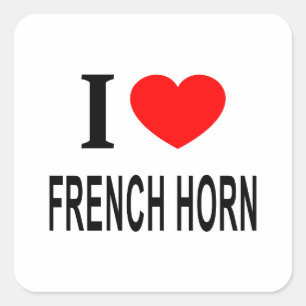 STICKER CARRÉ J'❤️ LA CORNE FRANÇAISE J'AIME LA CORNE FRANÇAISE