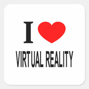 STICKER CARRÉ J' ❤️ LA RÉALITÉ VIRTUELLE J'AIME LA RÉALITÉ VIRTU