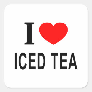 STICKER CARRÉ J'❤️ LE THÉ GLACÉ J'AIME LE THÉ GLACÉ J'ADORE LE T