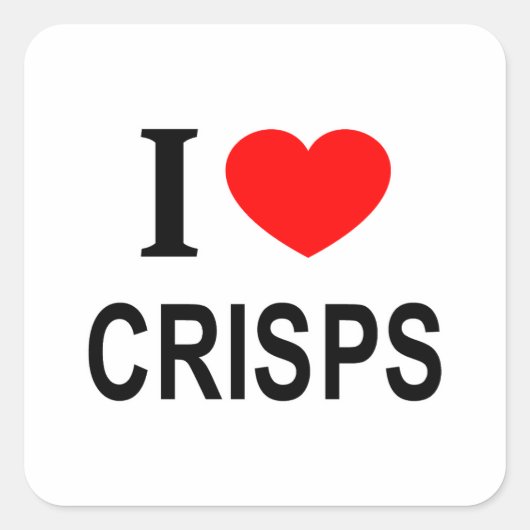 STICKER CARRÉ J'❤️ LES CRISPS J'AIME LES CRISPS DANS LES CRISPS  (Devant)